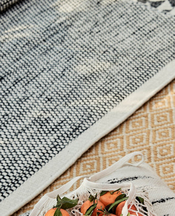 Kolong rug, off-white & black, 100% new wool