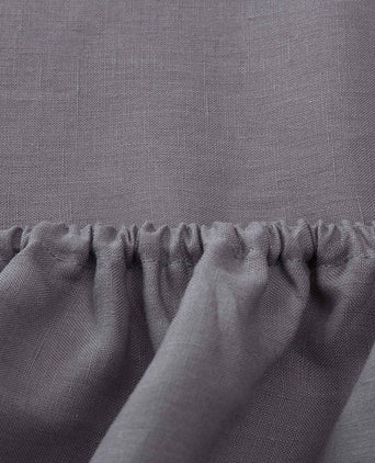 Toulon fitted sheet, charcoal, 100% linen