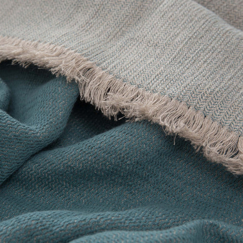 Alkas blanket, grey green & stone grey, 50% linen & 50% cotton | URBANARA cotton blankets