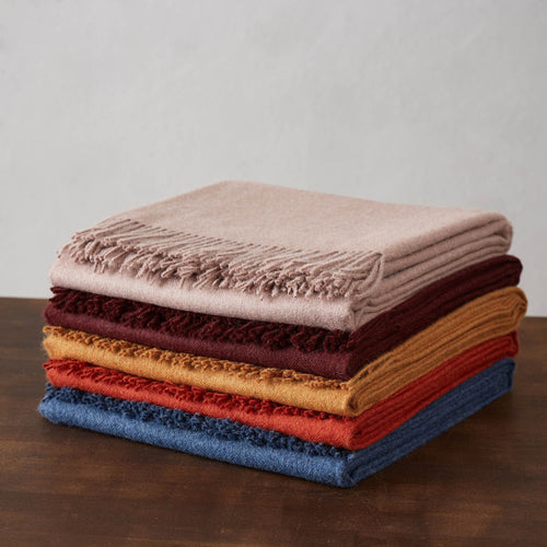 Arica blanket, denim blue, 100% baby alpaca wool | URBANARA alpaca blankets