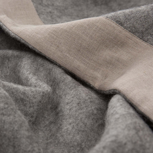 Fyn Wool Blanket grey & natural, 100% new wool & 100% linen | High quality homewares