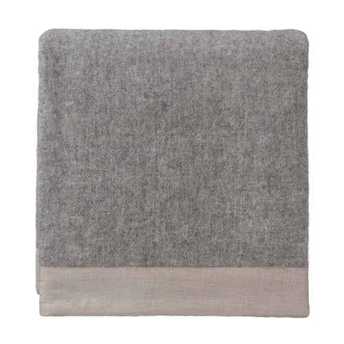 Fyn Wool Blanket grey & natural, 100% new wool & 100% linen