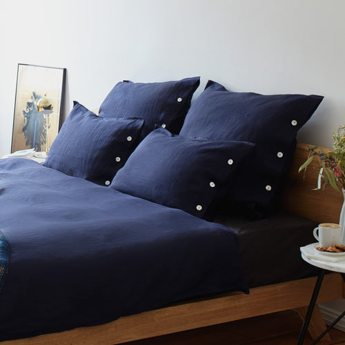 Bellvis Bed Linen in dark blue | Home & Living inspiration | URBANARA