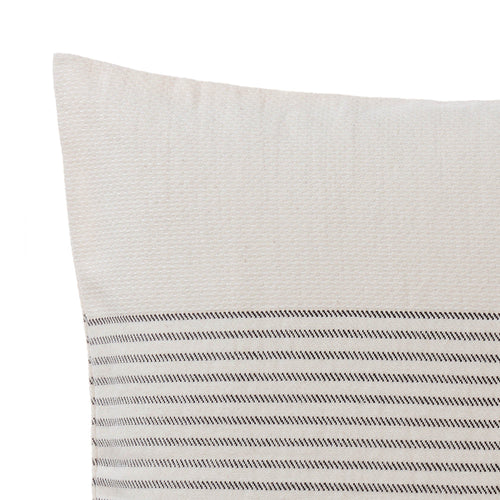 Kadan cushion cover, cream & black, 50% linen & 50% cotton |High quality homewares