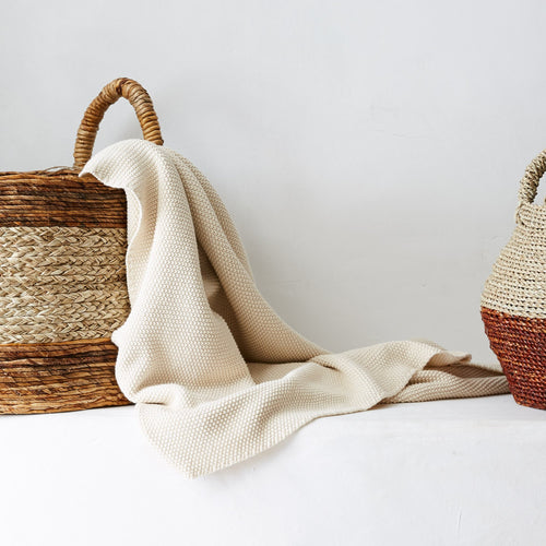 Antua Cotton Blanket in cream | Home & Living inspiration | URBANARA