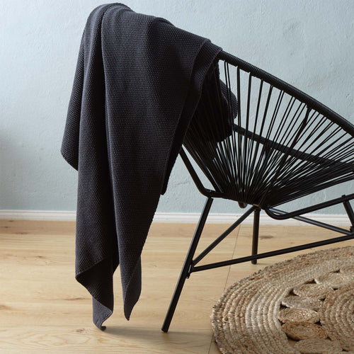 Antua Cotton Blanket in charcoal | Home & Living inspiration | URBANARA