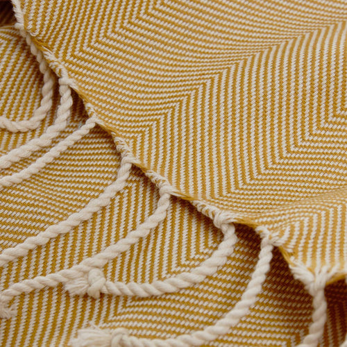 Laza Hammam Towel mustard & white, 100% cotton | URBANARA hammam towels