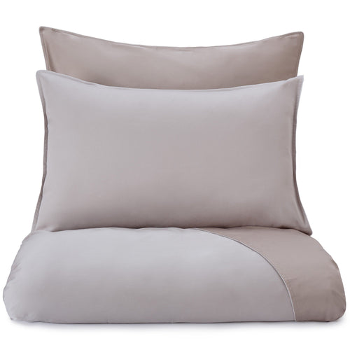 Catania pillowcase, light stone grey & sandstone & light grey, 100% egyptian cotton