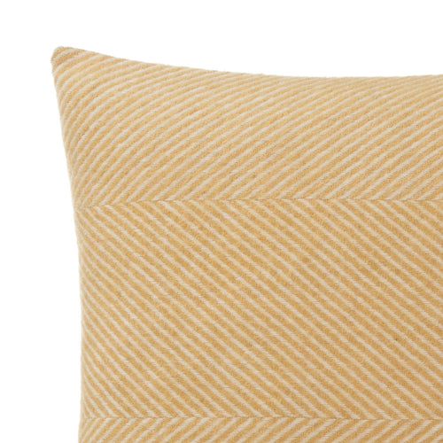 Gotland cushion cover, mustard & cream, 100% wool & 100% linen | URBANARA cushion covers
