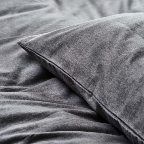 Vilar pillowcase in stone grey, 100% organic cotton |Find the perfect flannel bedding