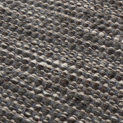Kolong rug, grey green & chocolate & natural white, 100% new wool |High quality homewares