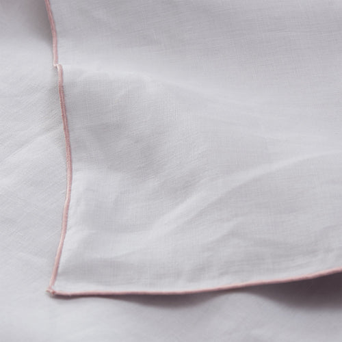 Alvalade pillowcase, light grey & powder pink, 100% linen | URBANARA linen bedding