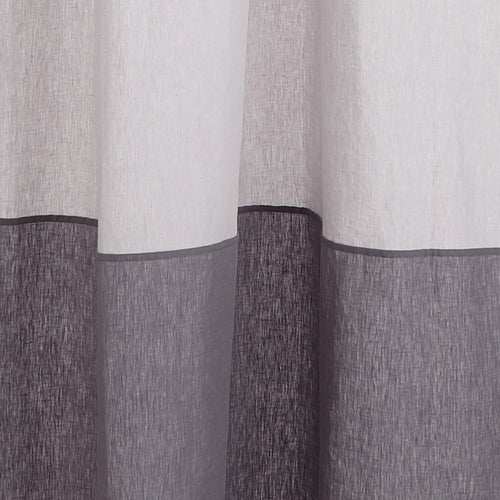 Cataya curtain, light grey & charcoal, 100% linen | URBANARA curtains