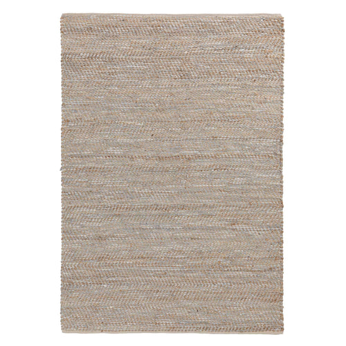 Nattika rug, white & natural, 45% leather & 45% jute & 10% cotton | URBANARA jute rugs