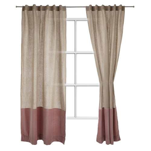 Saveli Curtain natural & blush pink, 100% linen & 100% cotton