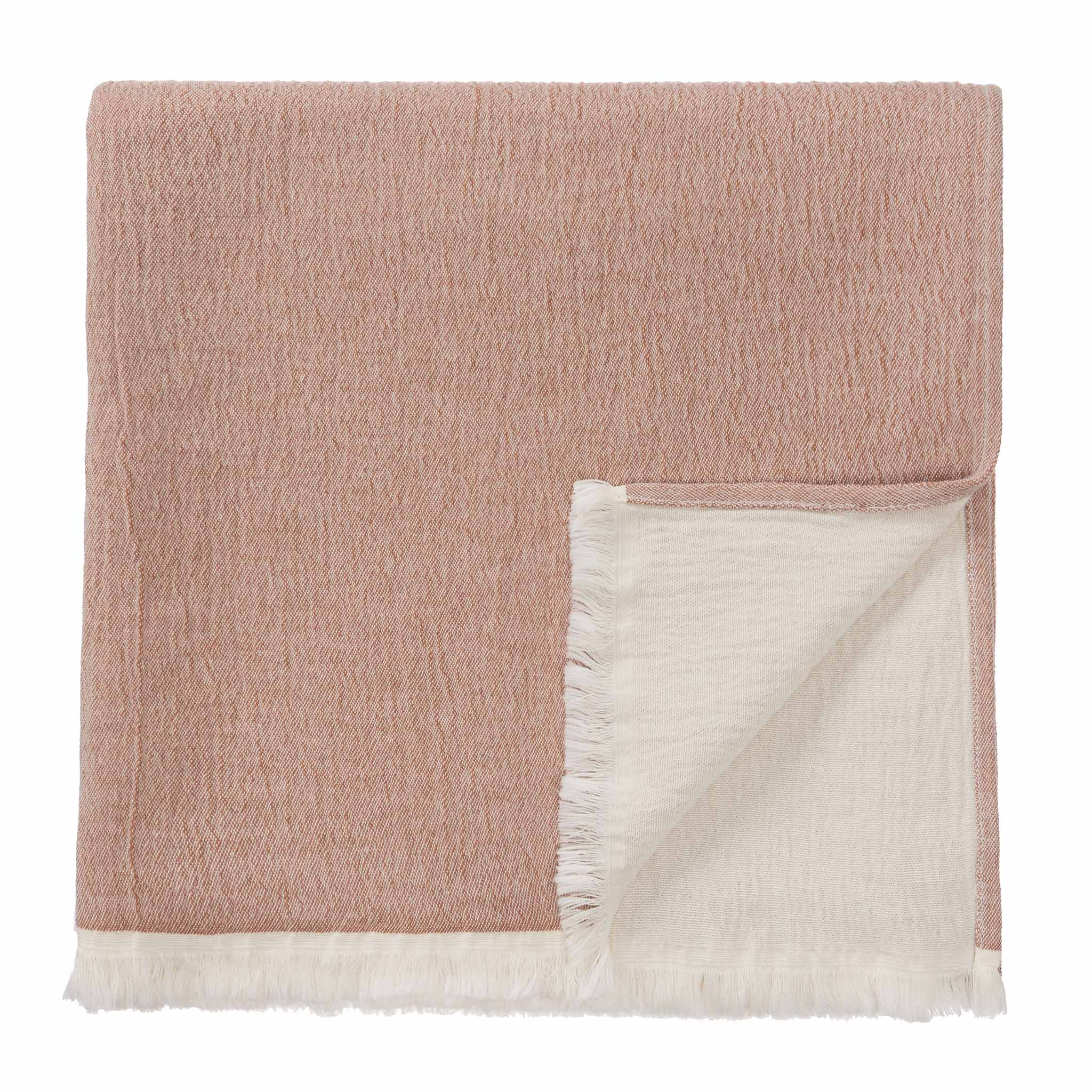 Anaba Blanket terracotta natural white URBANARA