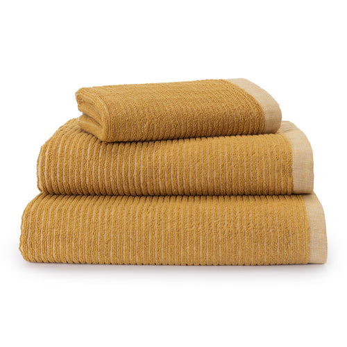 Louzela Towel mustard & white, 100% organic cotton