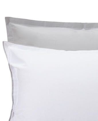 Abiul pillowcase, white & light grey, 100% combed cotton