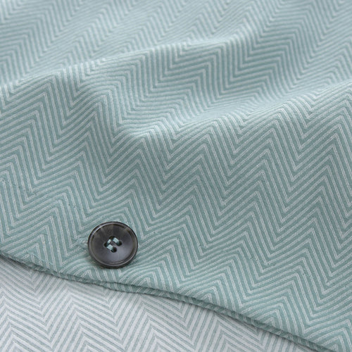 Agrela duvet cover, green grey & off-white, 100% cotton | URBANARA flannel bedding