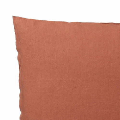 Alvalade Cushion Cover terracotta & natural, 100% linen | URBANARA cushion covers