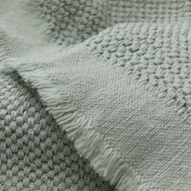 Blanket Alvaro Pale Sage Green, 100% Recycled cotton