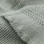 Blanket Alvaro Pale Sage Green, 100% Recycled cotton | URBANARA Cotton Blankets