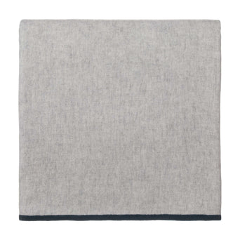 Alxa Cashmere Merino Blanket [Light grey melange & Teal]