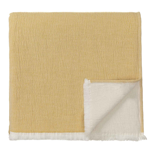 Anaba Blanket mustard & natural white, 100% cotton