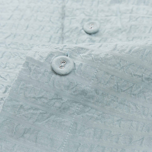 Ansei Pillowcase green grey, 100% cotton | URBANARA seersucker bedding
