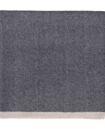 Asare Alpaca Blanket [Midnight blue / Off-white]