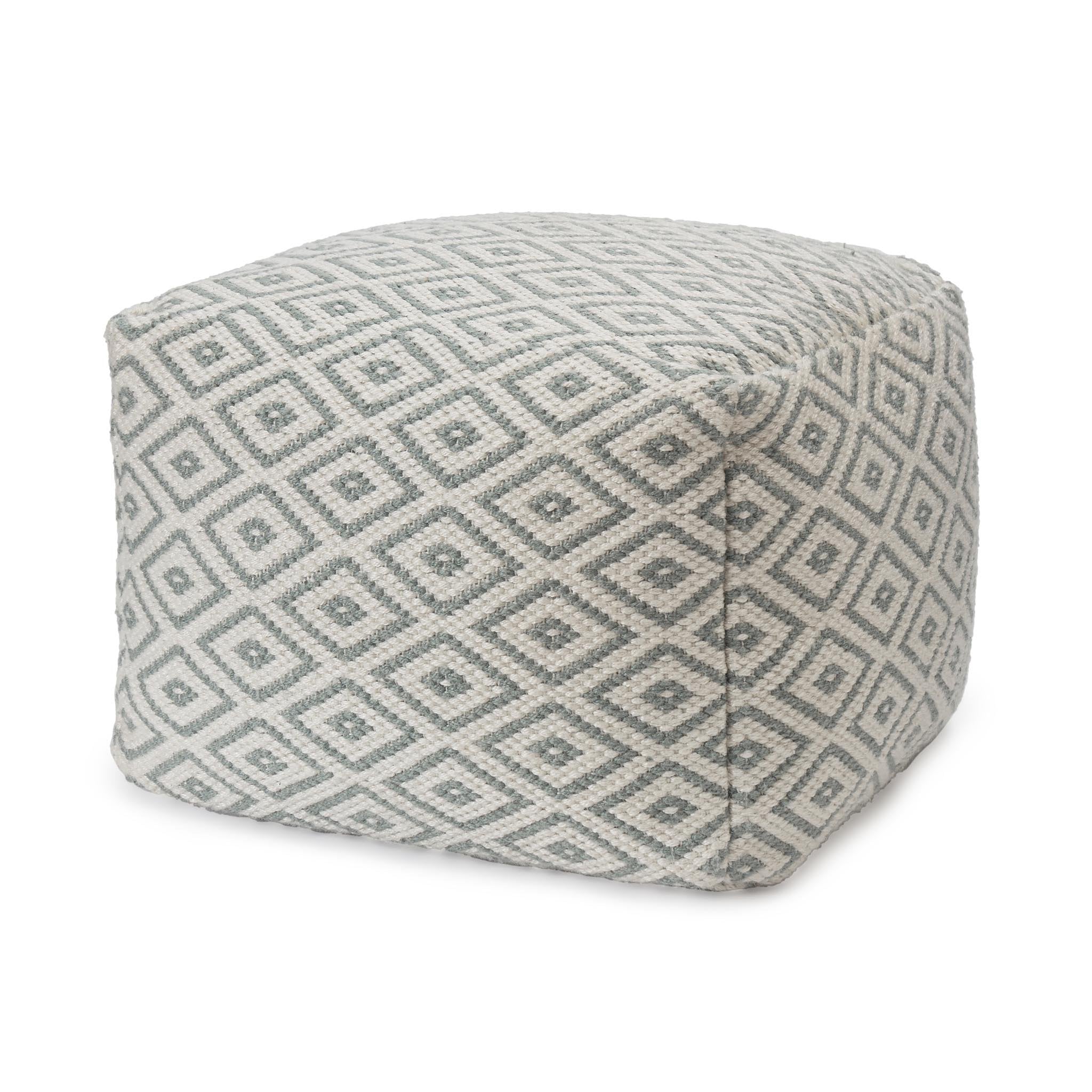 Gray and clearance white pouf