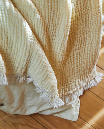 Blanket Couco Butter & Natural white, 100% Cotton