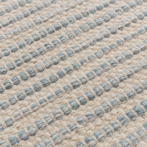 Runner Duburi Green grey & Natural white, 100% Cotton | URBANARA Wool Rugs
