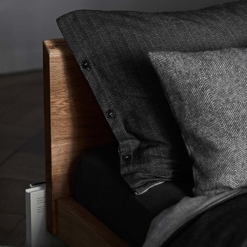 Agrela Flannel Pillowcase in charcoal & light grey | Home & Living inspiration | URBANARA