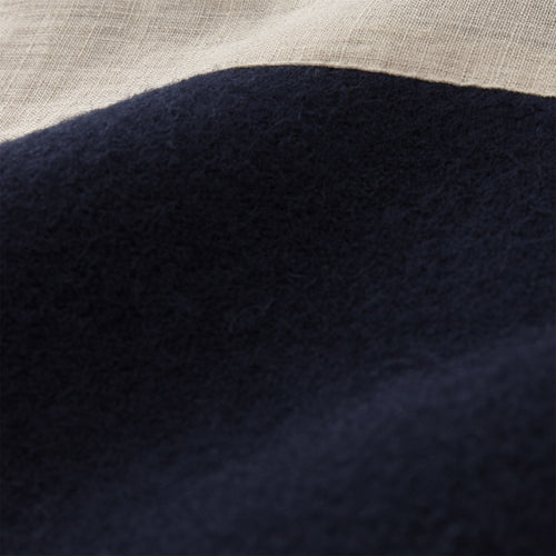 Fyn Wool Blanket dark blue & natural, 100% new wool & 100% linen | High quality homewares