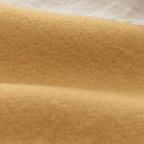 Fyn Wool Blanket mustard & natural, 100% new wool & 100% linen | Find the perfect wool blankets