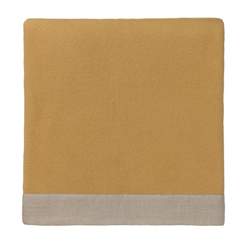 Fyn Wool Blanket mustard & natural, 100% new wool & 100% linen