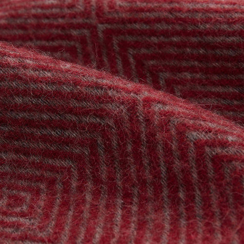Gotland Dia Wool Blanket red & grey, 100% new wool | High quality homewares