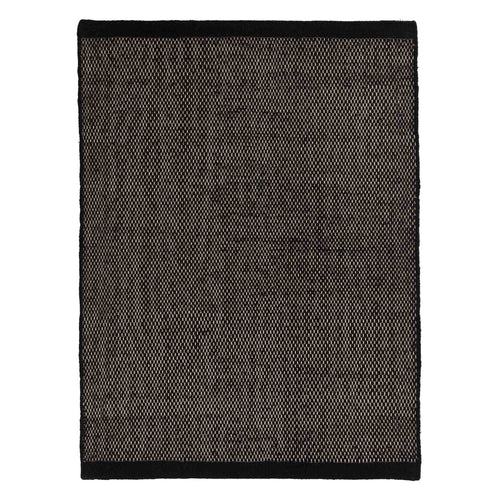 Kolong Rug black & off-white, 100% new wool | URBANARA wool rugs