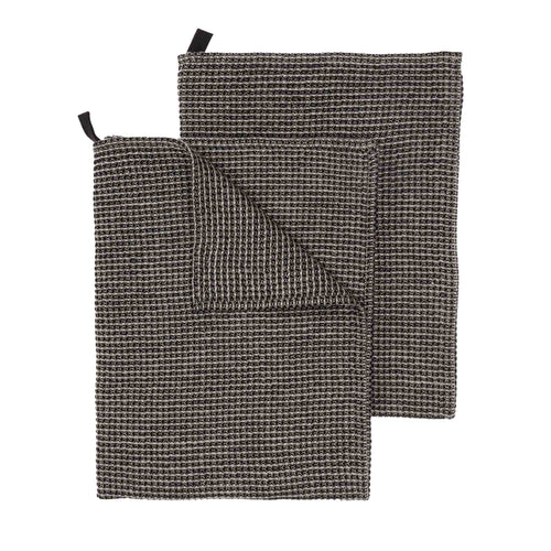 Kotra Tea Towel Set [Black/Beige]