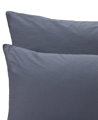 Moledo Pillowcase dark grey blue, 100% organic cotton