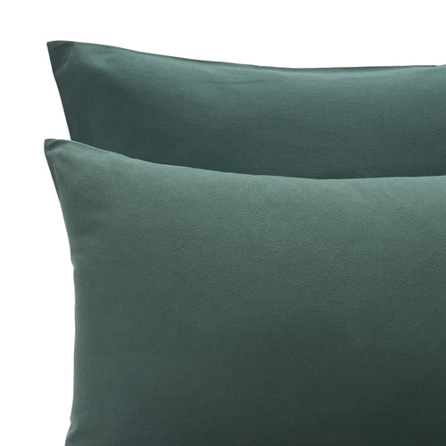 Montrose Flannel Pillowcase in dark green | Home & Living inspiration | URBANARA