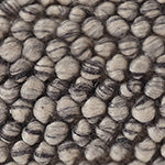 Wool Pouffe Ravi off-white & grey, 70% new wool & 30% viscose | URBANARA stools & poufs