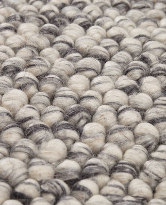 Wool Pouffe Ravi off-white & grey, 70% new wool & 30% viscose