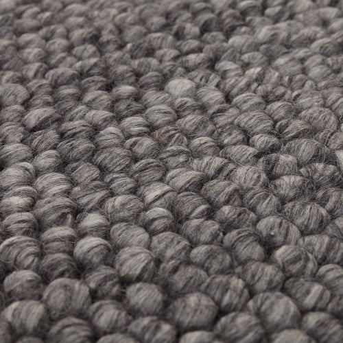 Ravi rug, charcoal melange, 70% new wool & 30% viscose | URBANARA wool rugs