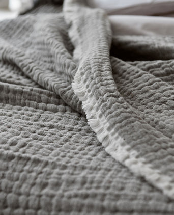 Cousso Bedspread grey, 75% cotton & 25% recycled polyester
