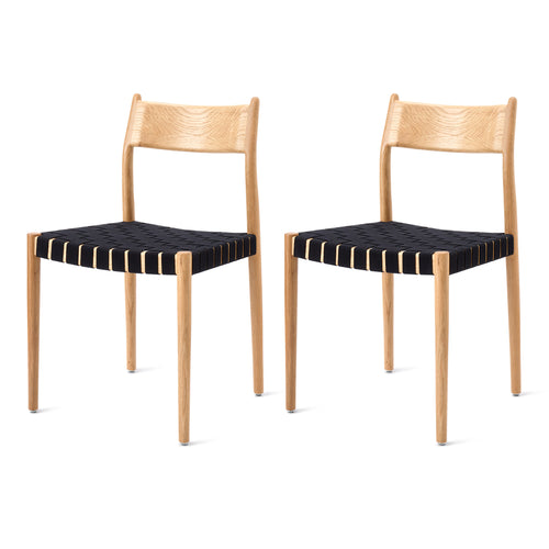 Zenica Dining Chair (Set of 2) [Natural Oiled Oak & Black]