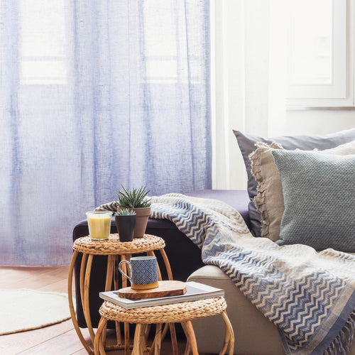 Kiruna Linen Curtain in blue grey | Home & Living inspiration | URBANARA