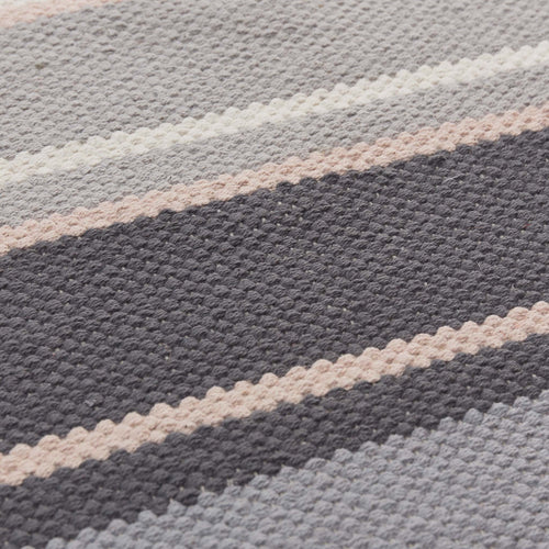 Mandana Rug dark grey & grey & powder pink, 100% cotton | URBANARA cotton rugs