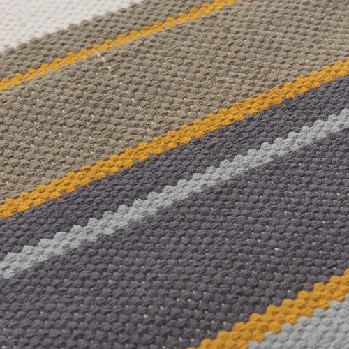 Mandana Rug dark grey & olive green & mustard, 100% cotton | URBANARA cotton rugs